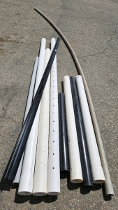2"-4" PVC Pipes: 41"-24"L, 10' Metal Trim