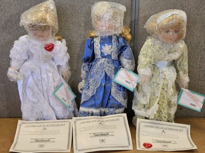 Sweetheart 16" Porcelain Dolls w/ Stands