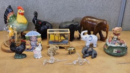 Elephants & Roosters & Bears Figurine Decor, And More