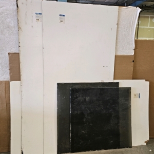 (3) 4x8 Pioneer White Paneling, (2) Tinted Plexiglass