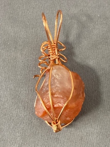 Natural Stone Wrapped Pendant