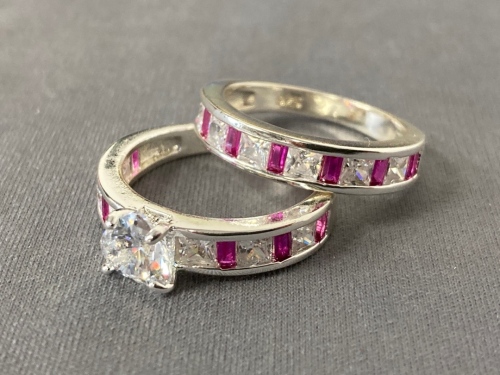 Wedding Ring Set .925 (Size 7.5)