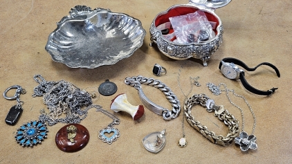 Chains, Stones, Watch, Metal Trays