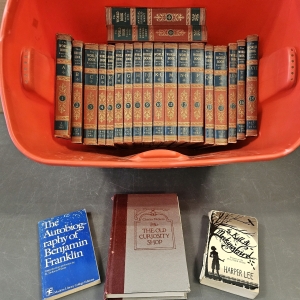 1953 World Book Encyclopedia Set w/1955 & 1958 Annuals, To Kill a Mockingbird, The Old Curiosity Shop, The Autobiography of Benjamin Franklin