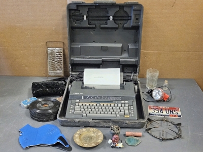 Working Electric Typewriter, Vintage 45 Records, Brass Ashtray, More