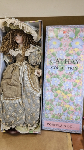 35" Cathay Collection Porcelain Doll w/ Stand