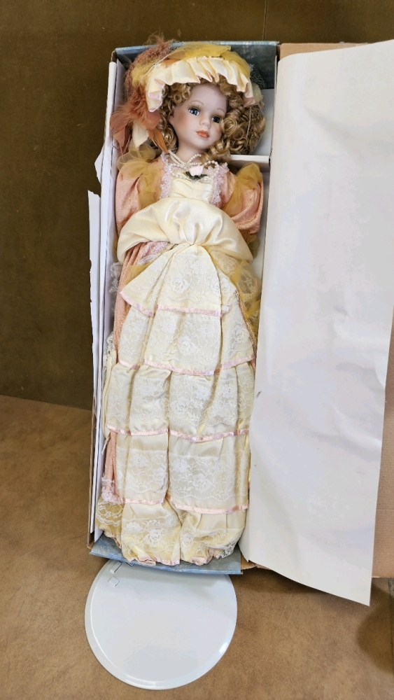 27 Traditions Doll Collection Renee Porcelain Doll w/ Stand