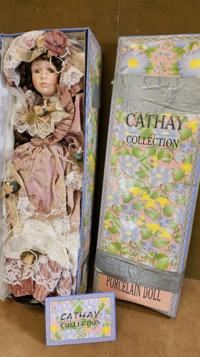 22" Cathay Collection "Grace" Porcelain Doll w/ Stand