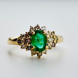 $15,940 14K Emerald Beryl & Diamond Ring