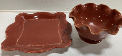 Matching Serving Plate and Bowl