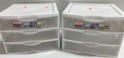 (2) Plastic 3-Drawer Storage