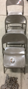 (3) Metal Fold Out Chairs-Chain-Womens Watch