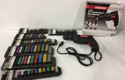 Drill Master Corded Drill-Pittsburg (6) Color Coded Socket Sets