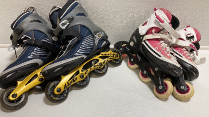 (1) Men&rsquo;s Roller Blades, (1) Women&rsquo;s Roller Blades