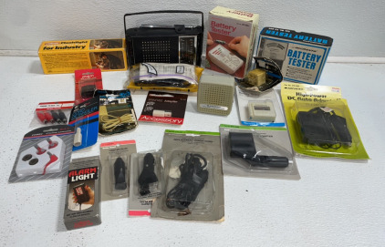 Vintage Electronics Including Realtone* Radio, Sears* Engraving Tool, (2) Micronta Battery Testers, And More!