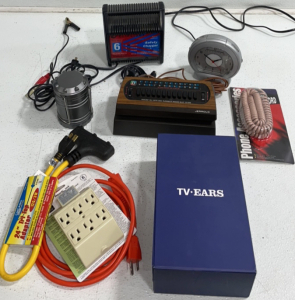 Vintage Jerrold* CATV Cable Converter (Model JRZ-3-105), &ldquo;TV&bull;Ears&rdquo;, Extention Cords, Phone Cord, And More!