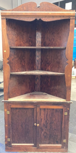 Dark Brown Corner Shelf Cabinet