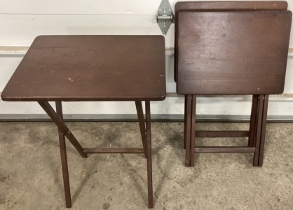(3) Dark Brown TV Trays