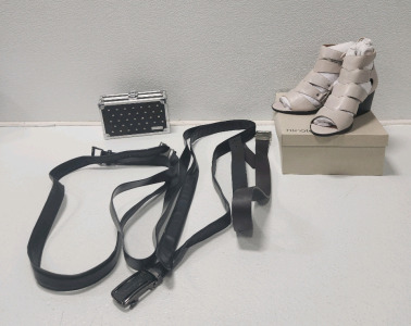 (4) Belts, Mini Case, Nicole Healed Sandals