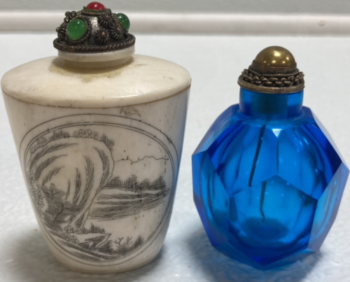 (2) 1930s Handcrafted Bottles