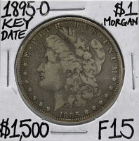 (1) 1895-O F15 Key Date Morgan Silver Dollar Carded