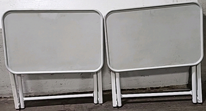 (2) White TV Trays