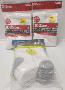 (3) Packs Of White Crew Socks