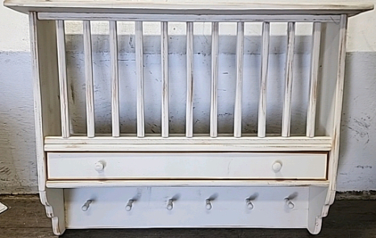Hanging Shelf with Drawer and Coat Rack