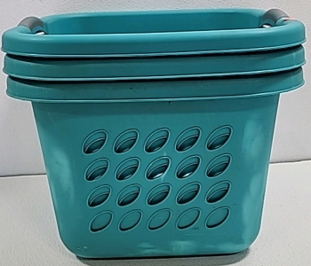 (3) Teal Medium Laundry Baskets