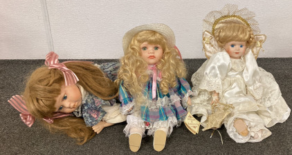 (3) Porcelain Dolls