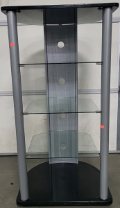 Media Center with Glass Shelves