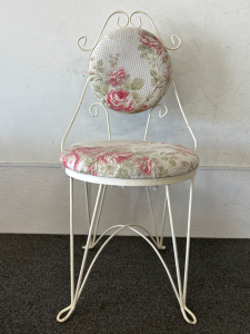 Decorative Padded Patio Chair with Floral Design