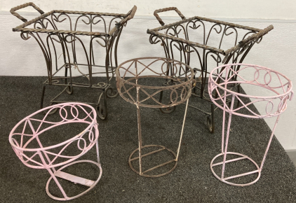 (5) Metal Planters