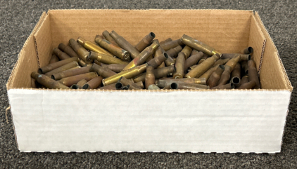 Box of Vintage Brass Casings