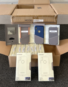 Box of iPhone X Cases in Night Sky/Blue