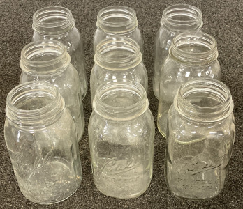 (9) Glass Canning Jars