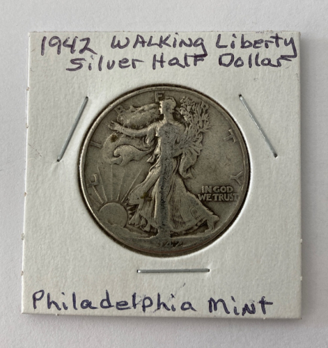 1942 Walking Liberty Silver Half Dollar Philadelphia Mint