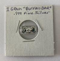 1 Gram Buffalo Bar .999 Fine Silver