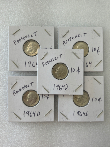 Vintage Roosevelt Dimes: 1964/ 1964 D
