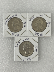 (3) Vintage Quarters: 1964 D
