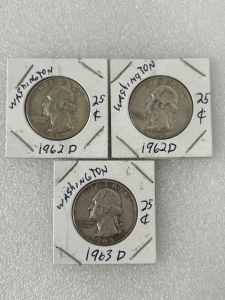 (3) Vintage Quarters: 1962 D/ 1963 D
