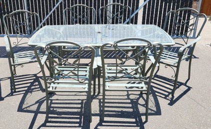 Nice Glass-Top Patio Table with Chairs