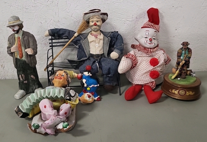 Clown Figures and Music Boxes