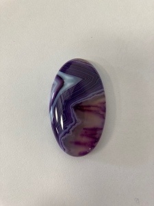 54.95 Natural Purple Agate White Striped Oval Gemstone