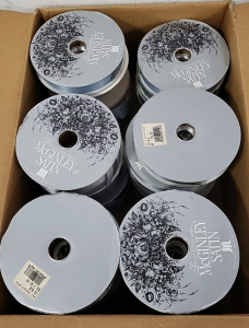 Box of (25) Spools of Ice Blue Ribbon