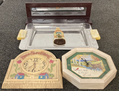 Serving Tray, Clocks, And More