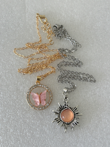 (2) Beautiful Necklaces: Sun and Butterfly