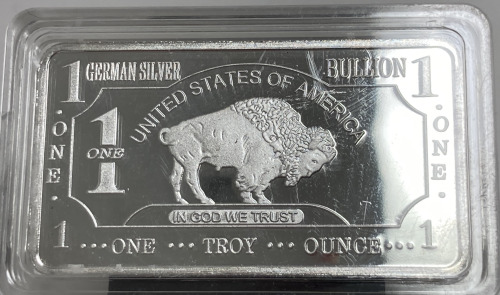 One Troy Ounce .999 Fine German Silver Bar- Unverified