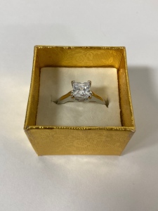 Size 9 Princess Cut Ring In A .925 Band