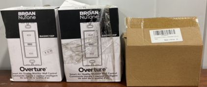 (2) Broan NuTone Overture Smart Air Quality Monitor Wall Control, (1) Yermax 640025 OHH60